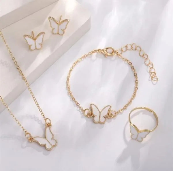 Golden Noir Butterfly Charm Set