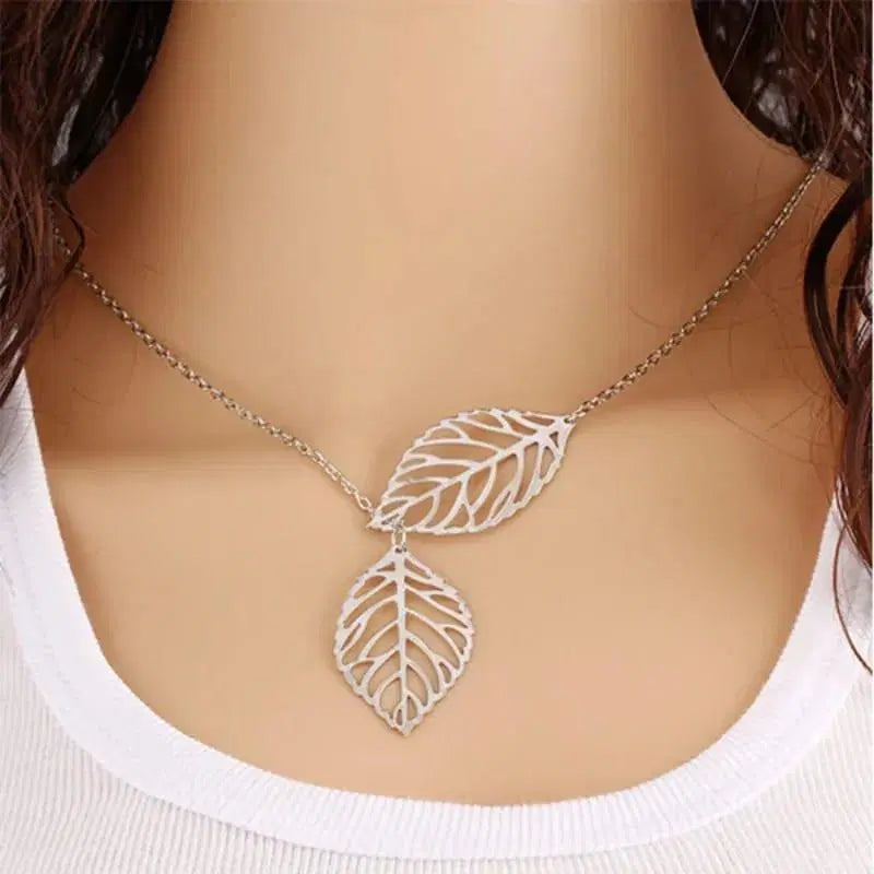 Silver Whisper Leaf Pendant Necklace