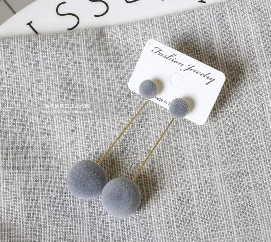 Pom Pom Drop Earrings