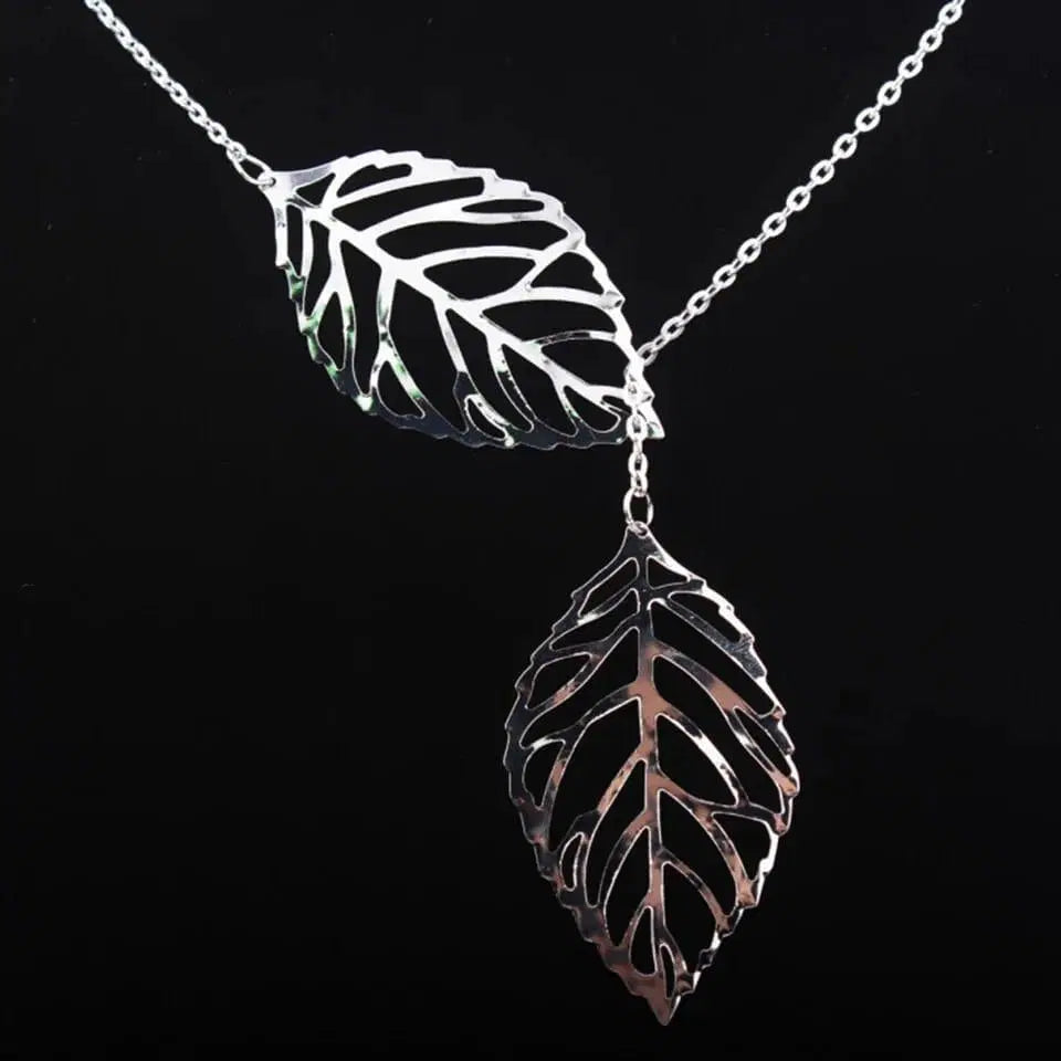 Silver Whisper Leaf Pendant Necklace