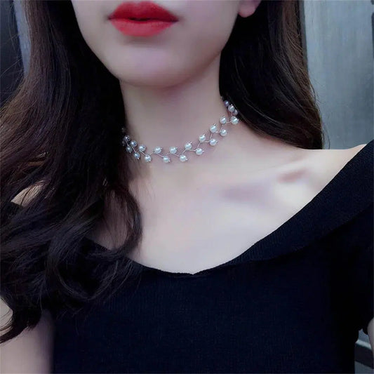 Alloy Silver Plated Zigzag Choker